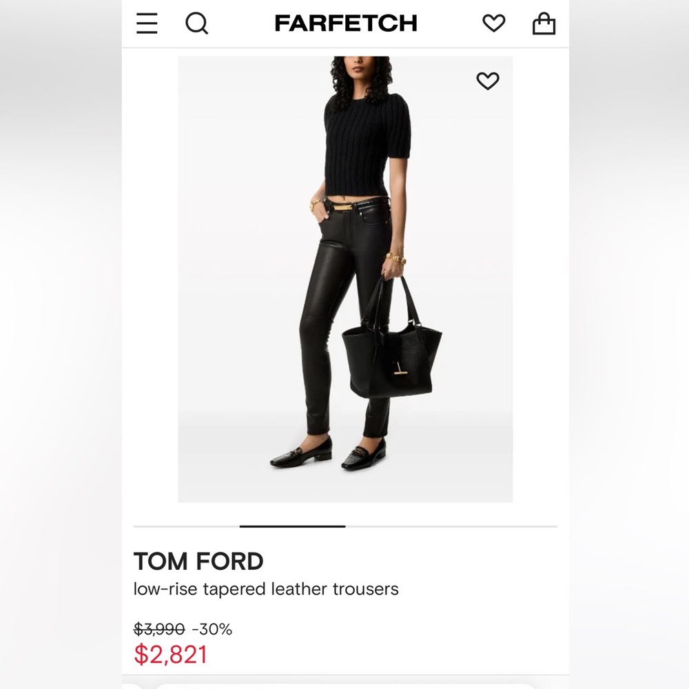 Tom Ford Leather Pants size 38
